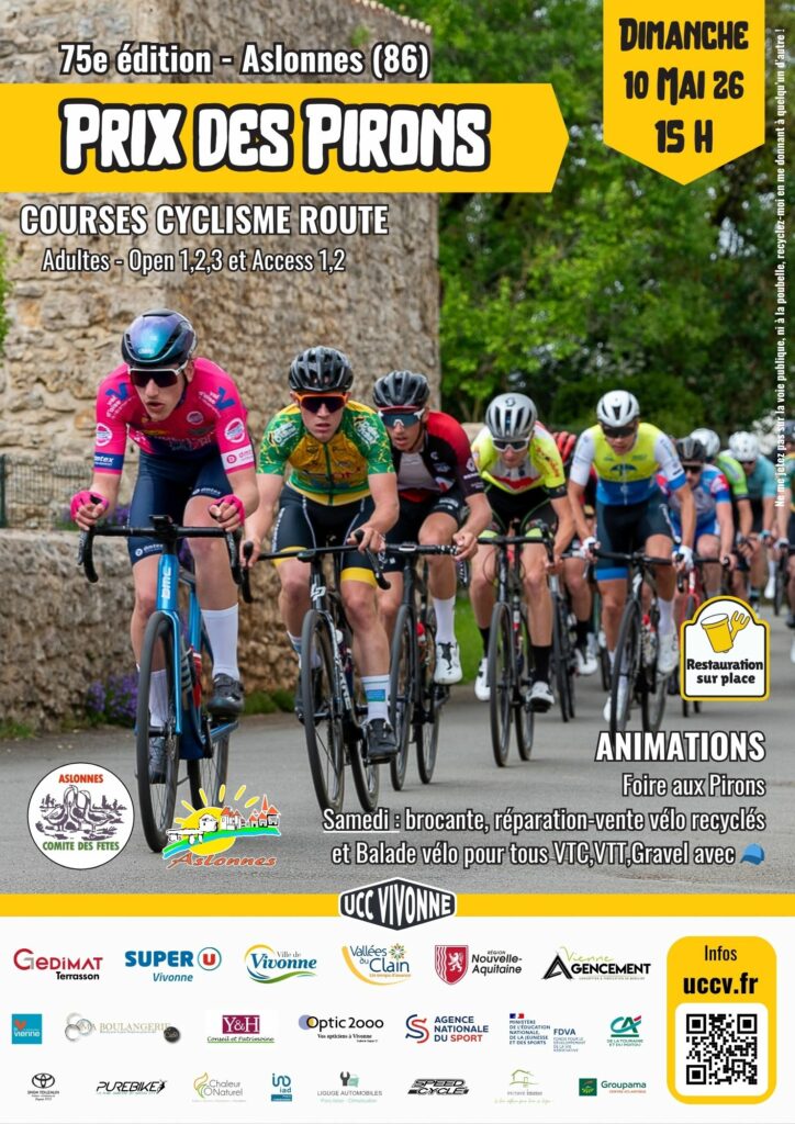 Affiche 75e Prix des Pirons Aslonnes UCC Vivonne UCCV